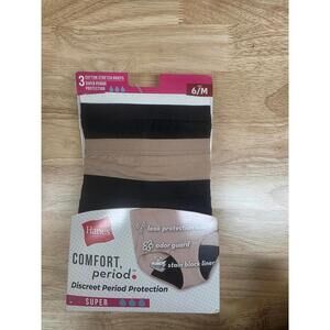 Hanes Women's Comfort Super Leaks Post-Partum, Period  Nighttime Protection, 6 M